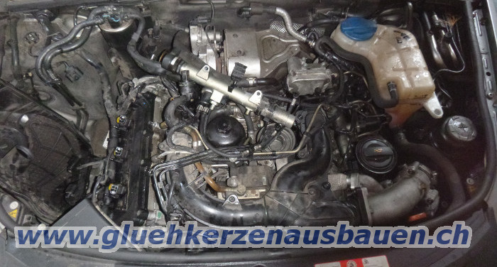 Abgerissene Glühkerze ausbauen aus Audi A6 mit 3.0
Motor