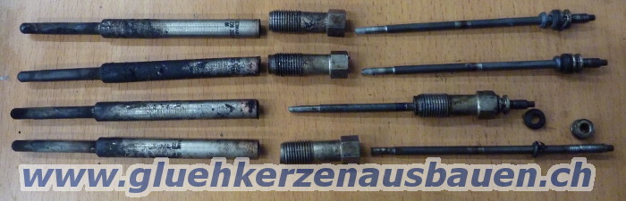 Abgerissene Glühkerzen ausgebaut aus Fiat
Ducato mit 2.2 16V Motor