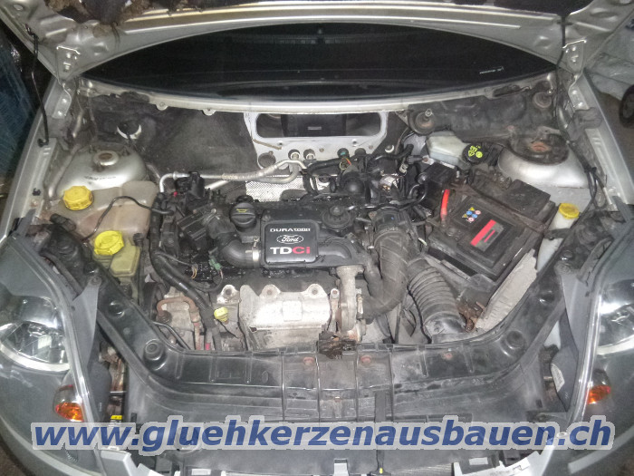 Abgerissene Glühkerze ausbauen aus Ford Fiesta
mit 1.4 TDCi Motor