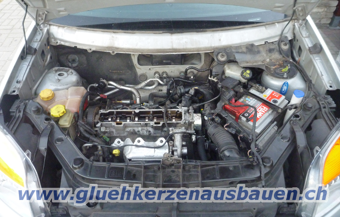 Abgerissene Glühkerze ausbauen aus Ford Fusion
mit 1.4 TDCi Motor