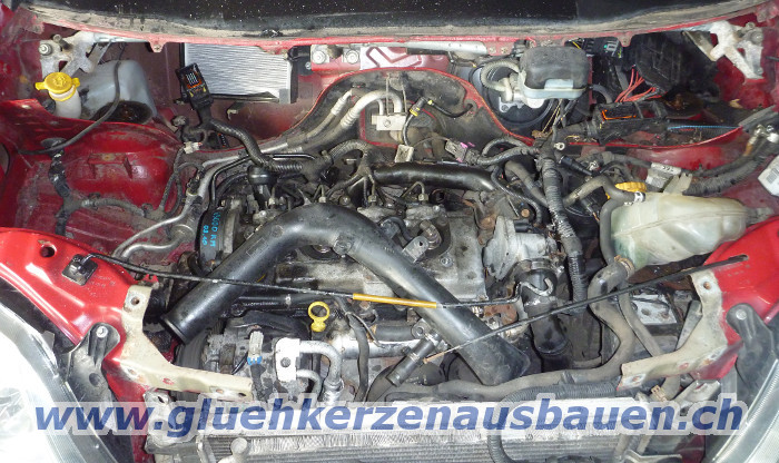 Abgerissene Glühkerze ausbauen aus Opel Meriva
mit 1.7 16V Motor