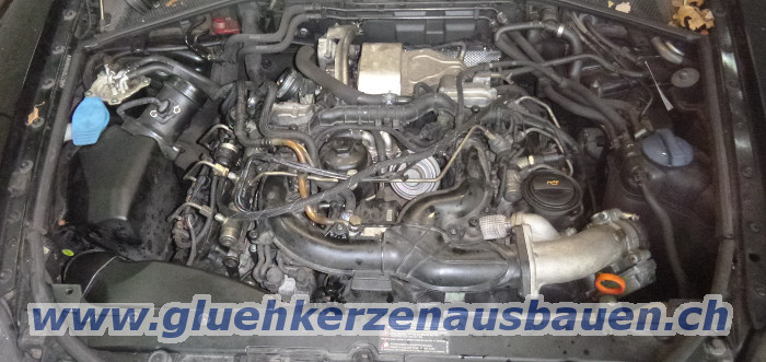 Abgerissene Glühkerze ausbauen aus VW Phaeton
mit 3.0 V6 Motor