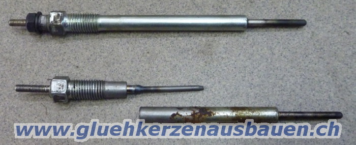 Abgerissene Glühkerze ausgebaut aus Kia
Sorento mit 2.5 CRDi Motor