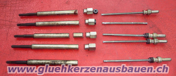 Abgerissene Glühkerzen ausgebaut aus Citroen
C6 mit 2.7HDi Motor