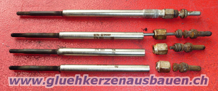 Abgerissene Glhkerzen ausgebaut aus
                          Fiat Ducato / Citroen Jumper / Peugeot Boxer