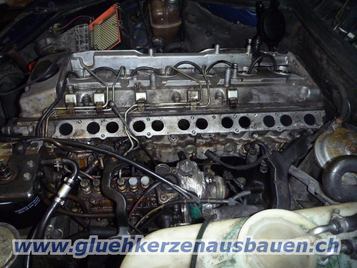 Abgerissene Glühkerze ausbauen aus Mercedes W124
mit 3.0 Motor
