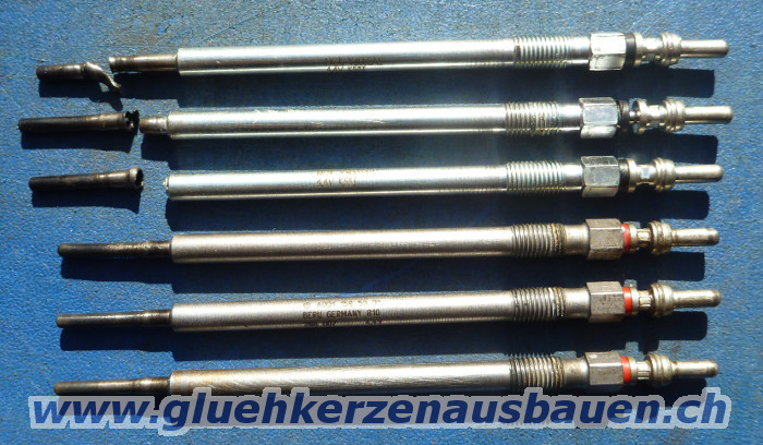 Abgerissene Glühstiften ausgebaut aus
Mercedes mit V6 Motor
